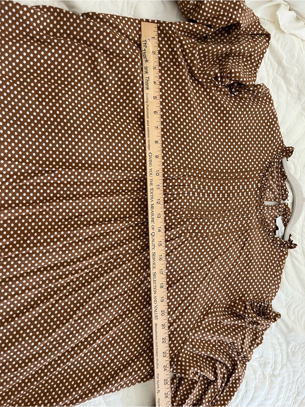 LOFT Brown Polka Dot Long-Sleeve Blouse - Picture 3 of 9